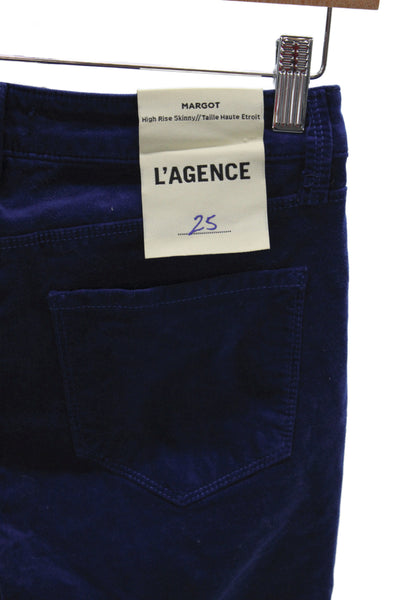 L'Agence Women Skinny Blue Cotton Jeans Size 25