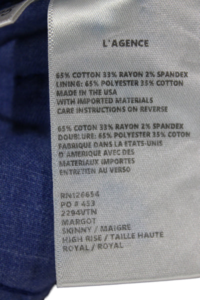 L'Agence Women Skinny Blue Cotton Jeans Size 25