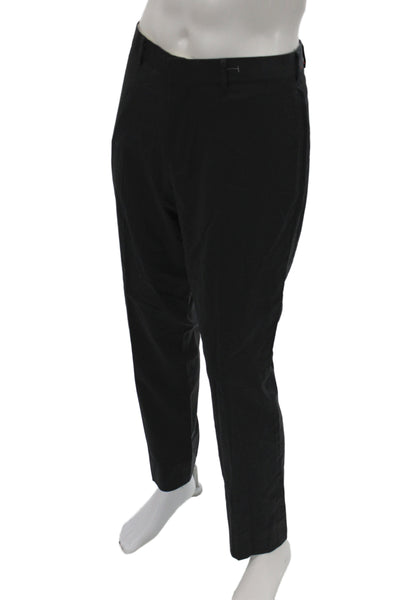Brooks Brothers Red Fleece Mens Dress Pants Black 100% Wool Zip Fly Size 34