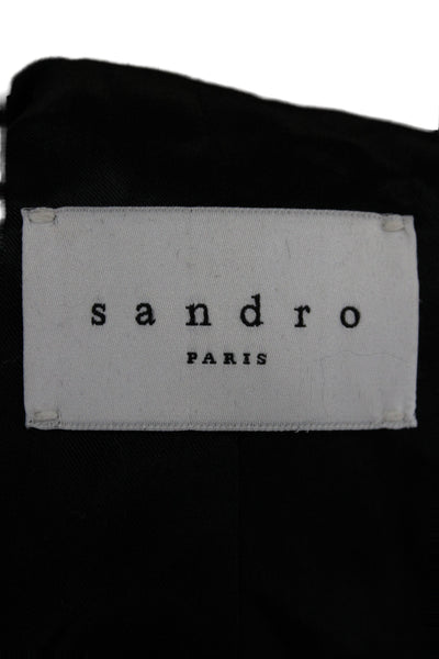 Sandro Paris Mens Black Wool Blazer Button Closure Size 52