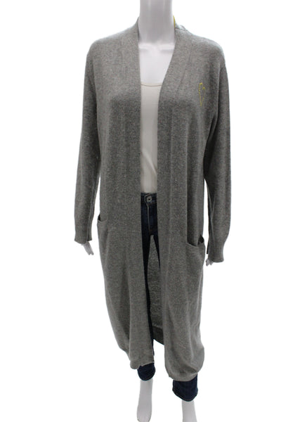 Kerri Rosenthal Women Cardigan 100% Cashmere V-Neck Gray Size XS