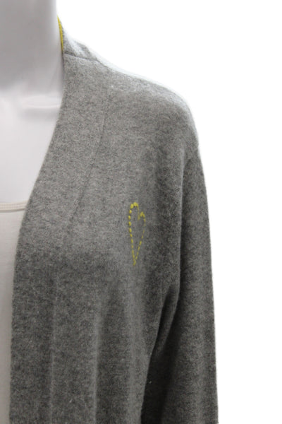 Kerri Rosenthal Women Cardigan 100% Cashmere V-Neck Gray Size XS