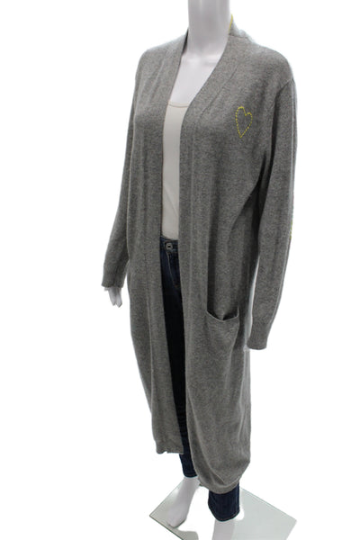 Kerri Rosenthal Women Cardigan 100% Cashmere V-Neck Gray Size XS