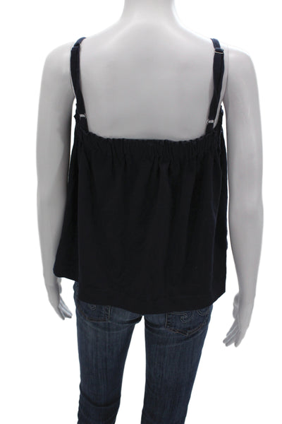 Sundry Women Camisole Black Square Neck Sleeveless Cotton Pullover Size 2