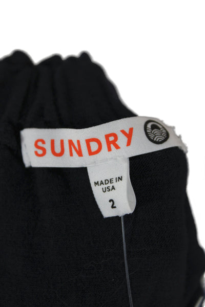 Sundry Women Camisole Black Square Neck Sleeveless Cotton Pullover Size 2