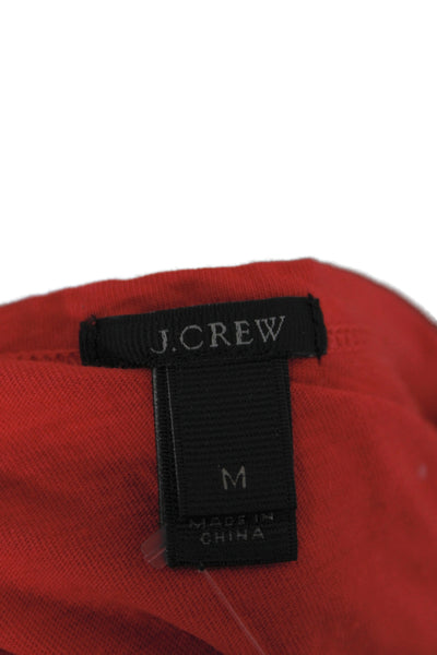 J Crew Women Red Basic Scoop Neck Short Sleeve T-Shirt 80% Cotton Size M