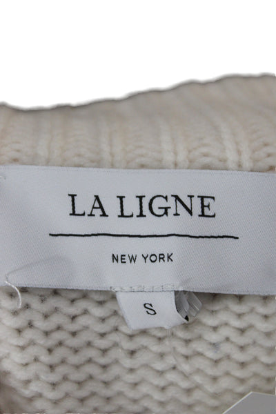 La Ligne Women Pullover Sweater Striped Blue Crew Neck Long Sleeve Size S