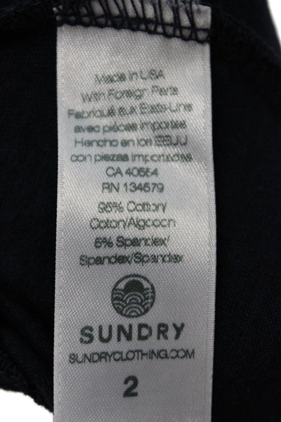 Sundry Womens Cropped Blue Pull On Pants 95% Cotton Size 2