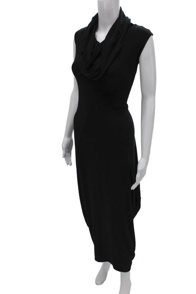 Sympli Womens Maxi Dress Black Cowl Neck Sleeveless Mid Calf Size 16