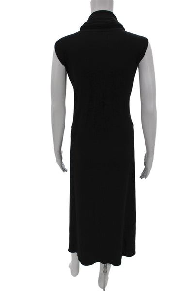 Sympli Womens Maxi Dress Black Cowl Neck Sleeveless Mid Calf Size 16