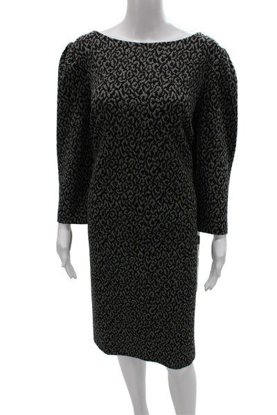 Calvin Klein Women Black Sheath Dress 3/4 Sleeve Boat Neck Size 18W