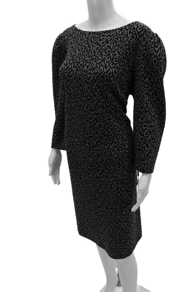 Calvin Klein Women Black Sheath Dress 3/4 Sleeve Boat Neck Size 18W