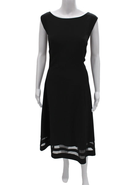 Calvin Klein Women Sheath Dress Black Sleeveless Boat Neck Long Zip Size 18W