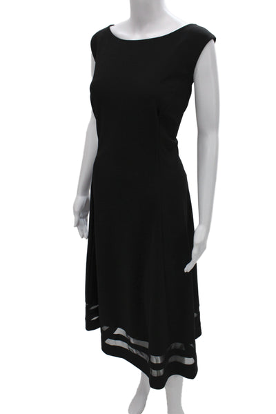 Calvin Klein Women Sheath Dress Black Sleeveless Boat Neck Long Zip Size 18W