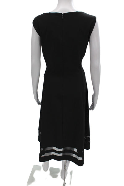 Calvin Klein Women Sheath Dress Black Sleeveless Boat Neck Long Zip Size 18W