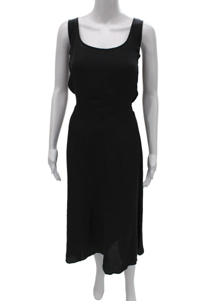 Eileen Fisher Womens Tank Dress Black Silk Scoop Neck Sleeveless Size 1X