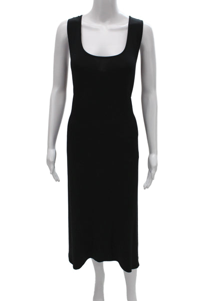 Eileen Fisher Women Tank Dress Black Scoop Neck Sleeveless Mid Calf Size 1X