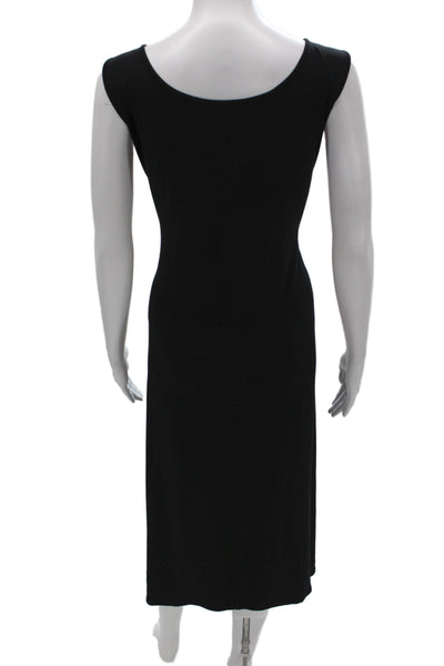 Eileen Fisher Women Tank Dress Black Scoop Neck Sleeveless Mid Calf Size 1X