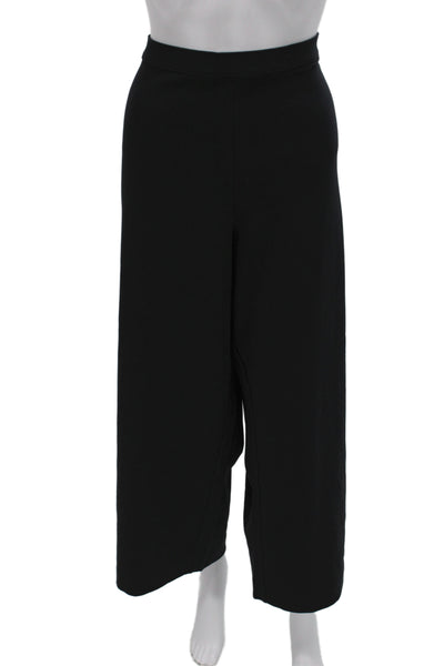 Joan Vass Womens Cropped Black Cotton Pants Size 1X