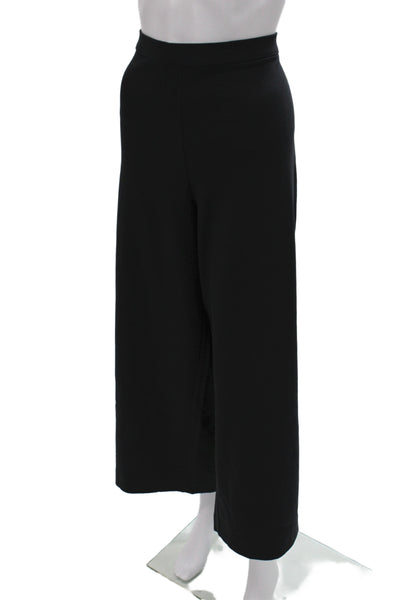 Joan Vass Womens Cropped Black Cotton Pants Size 1X