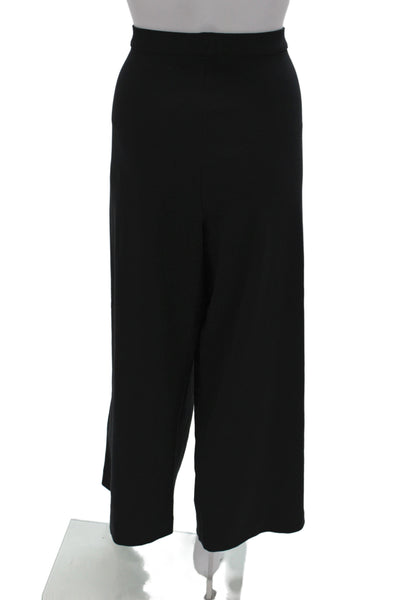 Joan Vass Womens Cropped Black Cotton Pants Size 1X