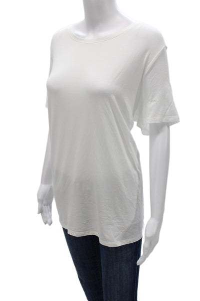 Eileen Fisher Womens Plus White Basic Tee Short Sleeve Neck Viscose Size 2X