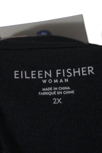 Eileen Fisher Women Basic Scoop Neck Organic Cotton Short Sleeve TShirt Size 2X