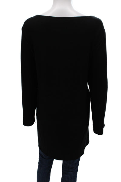 Eileen Fisher Women Tunic Black Scoop Neck Long Sleeve 92% Viscose Size 2X