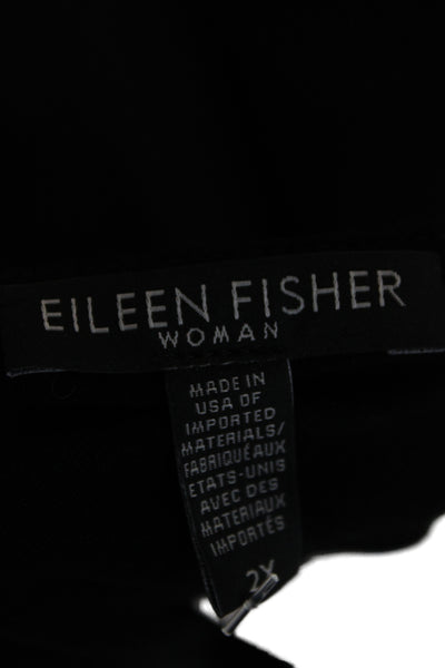 Eileen Fisher Women Tunic Black Scoop Neck Long Sleeve 92% Viscose Size 2X