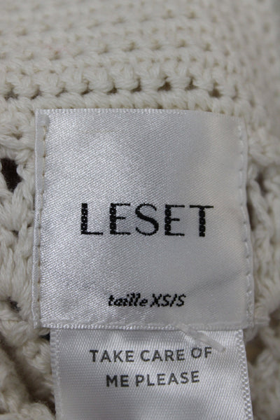 Leset Womens Ivory Boho Mini Skirt Cotton Size S