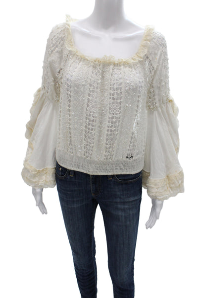 Antica Sartoria By Giacomo Cinque Women Tunic White Long Sleeve Size One