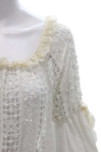 Antica Sartoria By Giacomo Cinque Women Tunic White Long Sleeve Size One