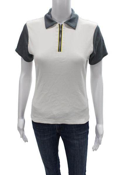 Tail Womens Pullover Polo Collared Colorblock White Tactel Sleeveless Size S