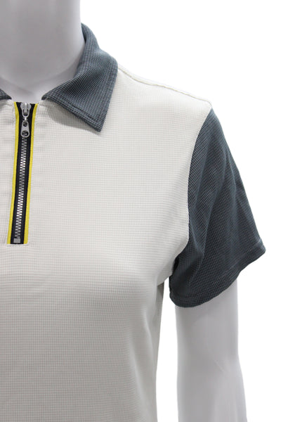 Tail Womens Pullover Polo Collared Colorblock White Tactel Sleeveless Size S