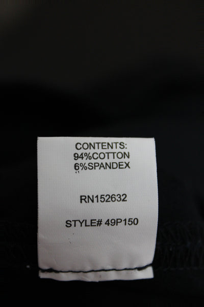 Peace of Cloth Womens Ankle Pants Black Cotton Zip Solid Size 6