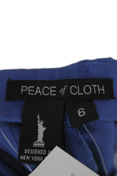 Peace of Cloth Womens Blue Ankle Pants Cotton Zip Size 6