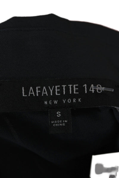 Lafayette 148 New York Women Tunic Blouse Black Silk Long Sleeve Size S