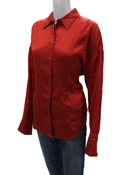 Lorena Antoniazzi Women Red Collared Long Sleeve Basic Blouse Size 42