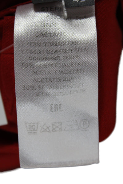 Lorena Antoniazzi Women Red Collared Long Sleeve Basic Blouse Size 42