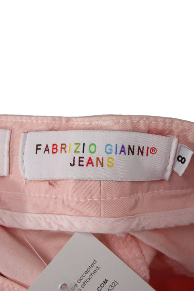Fabrizio Gianni Jeans Womens Pink Ankle Pants Mid Rise 94% Cotton Size 8