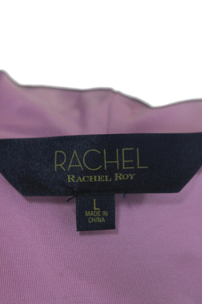 Rachel Rachel Roy Womens Wrap Dress Pink V-Neck Sleeveless Size L