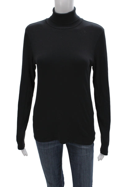 Everlane Women Black Pima Cotton Turtleneck Pullover Sweater Long Sleeve Size L