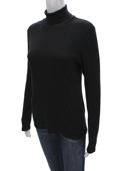 Everlane Women Black Pima Cotton Turtleneck Pullover Sweater Long Sleeve Size L