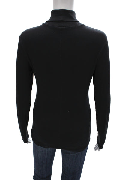Everlane Women Black Pima Cotton Turtleneck Pullover Sweater Long Sleeve Size L
