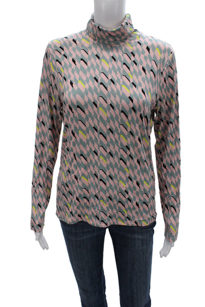 Marccain Women Jersey Turtleneck Long Sleeve Multicolor Geometric Size 4