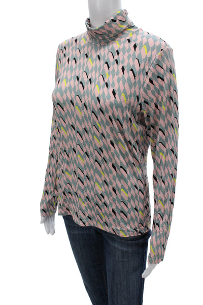 Marccain Women Jersey Turtleneck Long Sleeve Multicolor Geometric Size 4