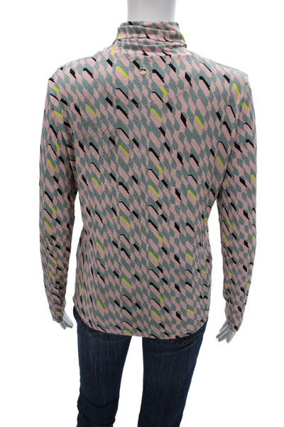 Marccain Women Jersey Turtleneck Long Sleeve Multicolor Geometric Size 4
