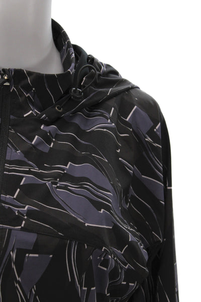 Sweaty Betty Womens Black Geometric Windbreaker Zip Size L