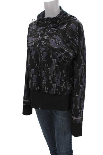 Sweaty Betty Womens Black Geometric Windbreaker Zip Size L