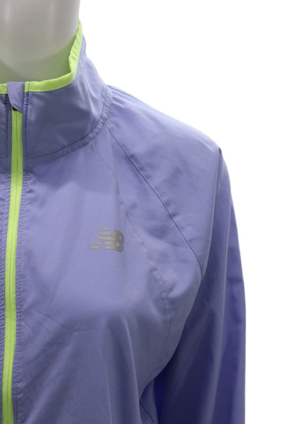 New Balance Womens Purple Windbreaker Jacket Zip Long Sleeve Size M